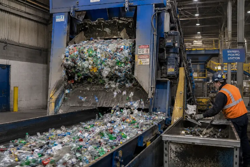 Break Bales and Remove Oversized Contaminants