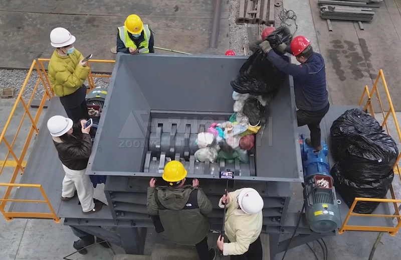 Double-Shaft Plastic Bag Opener Machine — Test Run