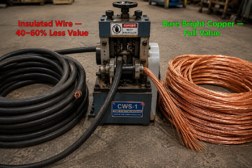 Leaving insulation on copper wire