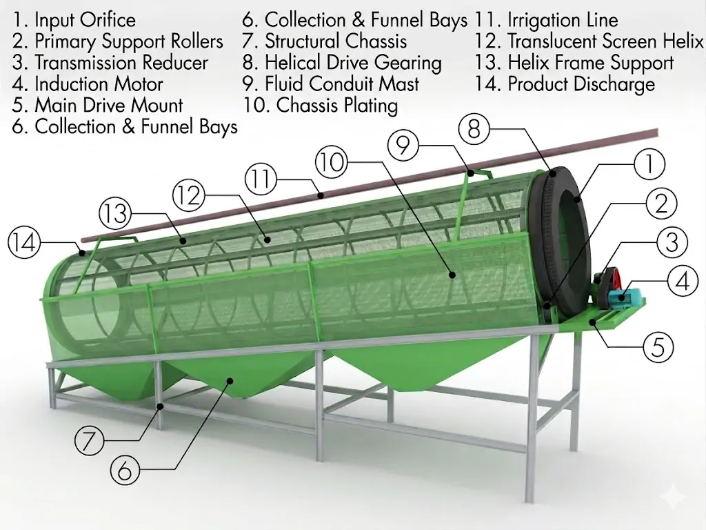 Parts of Rotary Trommel Screen