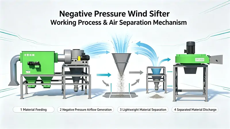 Negative Pressure Wind Sifter Working Process & Mechanism